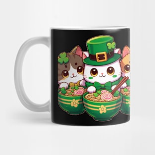 Irish Ramen Cats Cute Anime St Patrick's Day Women Girls Mug